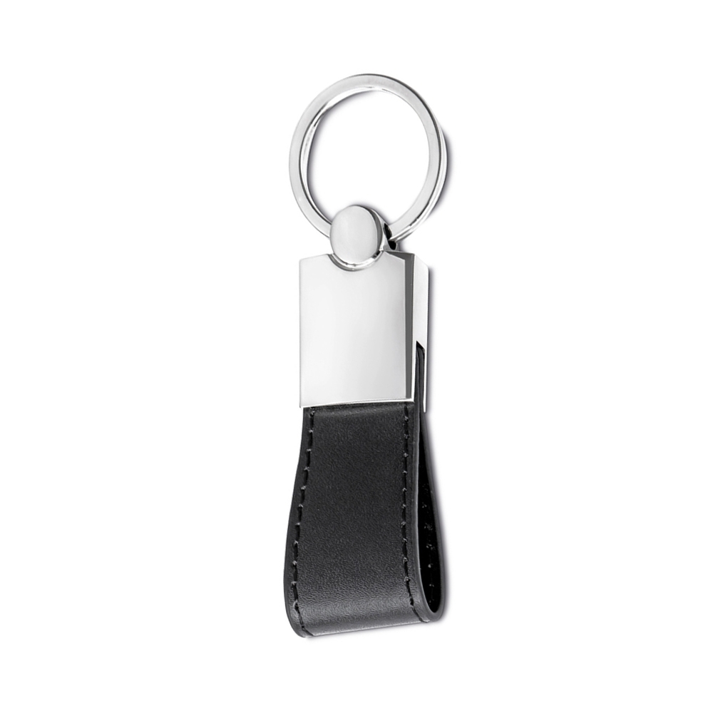CHAVEIRO METAL C/ ALÇA COURO SINTÉTICO